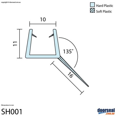 SH001 Shower Screen Seal (10mm glass)