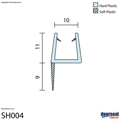 SH004 Shower Screen Seal (10mm glass)