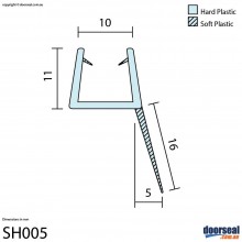 SH005 Shower Screen Seal (10mm glass)