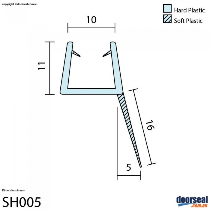 SH005 Shower Screen Seal (10mm glass)