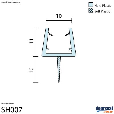 SH007 Shower Screen Seal (10mm glass)