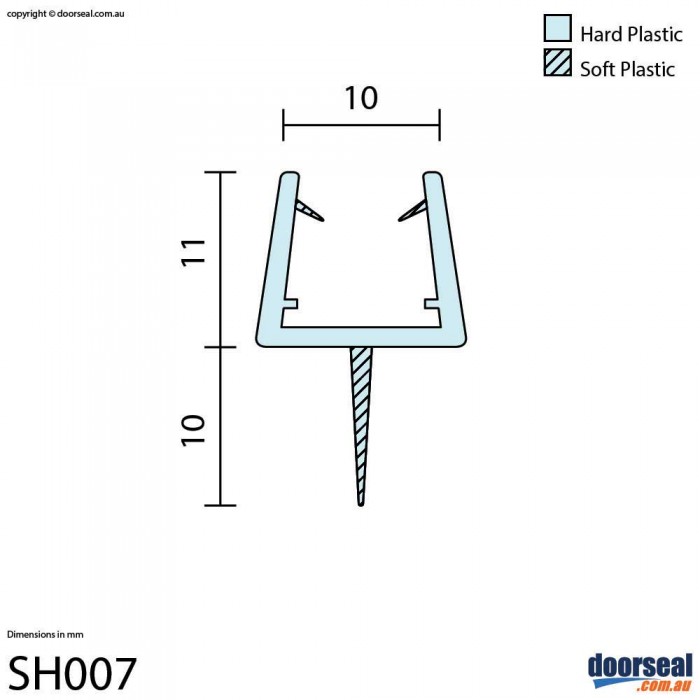 SH007 Shower Screen Seal (10mm glass)