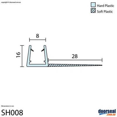 SH008 Shower Screen Seal (8mm glass)