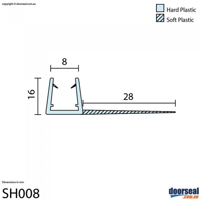 SH008 Shower Screen Seal (8mm glass)