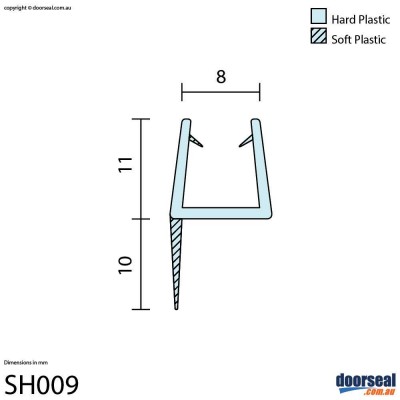 SH009 Shower Screen Seal (8mm glass)