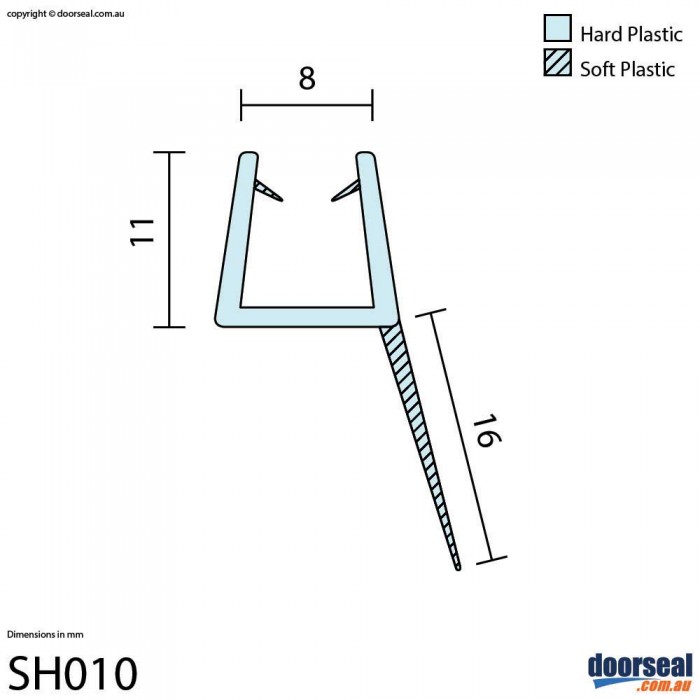 SH010 Shower Screen Seal (8mm glass)