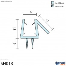 SH013 Shower Screen Seal (6mm glass)