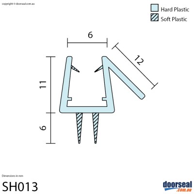 SH013 Shower Screen Seal (6mm glass)