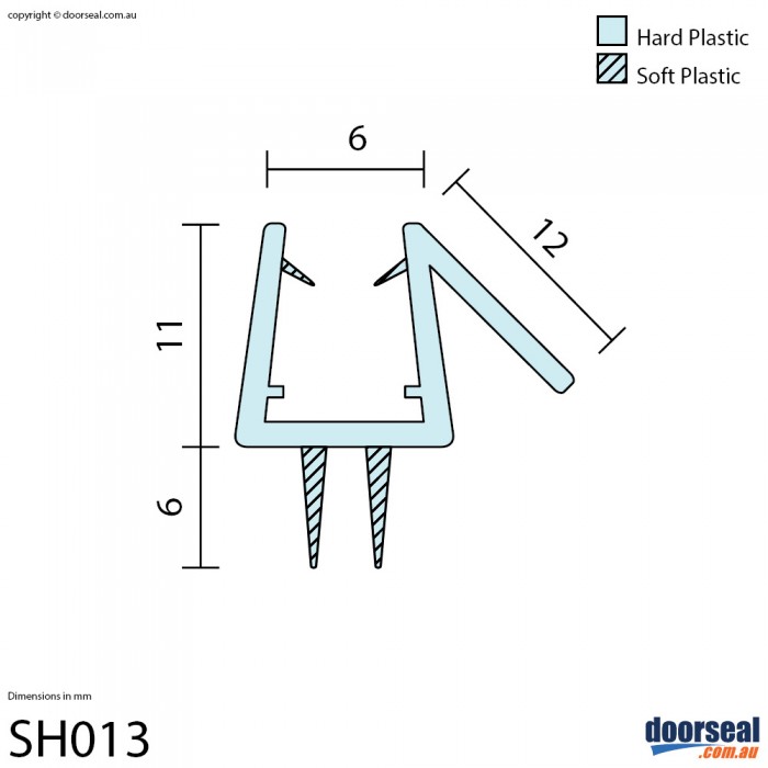 SH013 Shower Screen Seal (6mm glass)